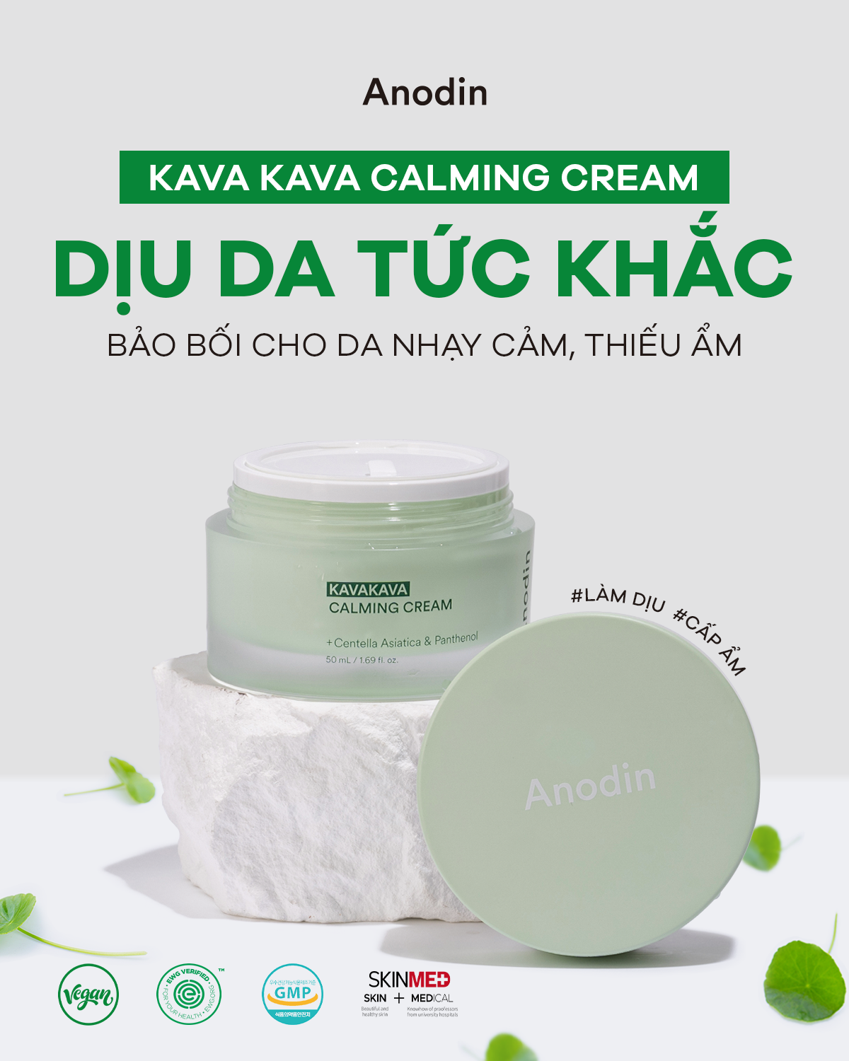 Kem dưỡng ẩm dịu lành giúp phục hồi, dịu da tức khắc KAVA KAVA Calming